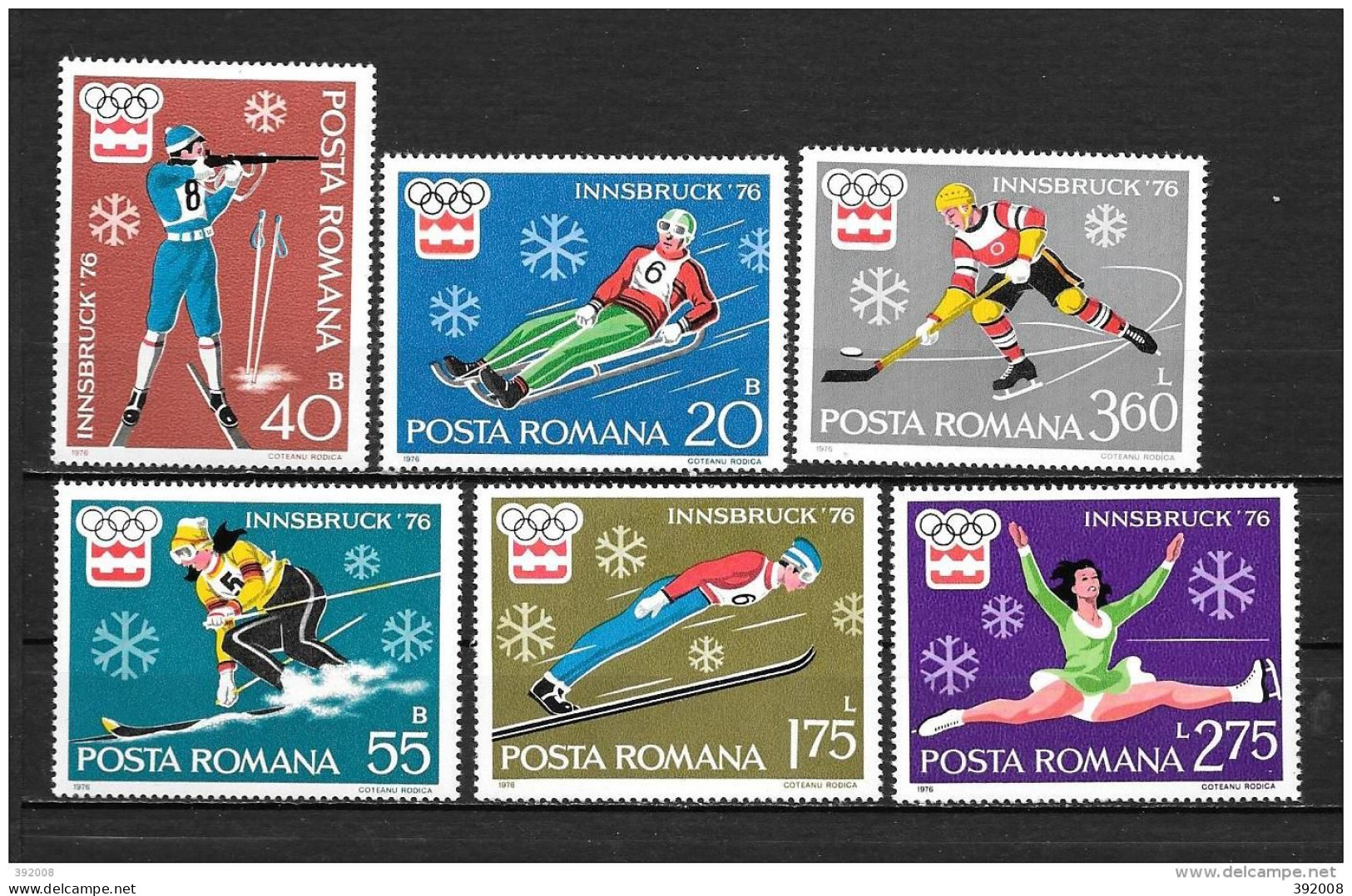 ROUMANIE - N° 2937 à 2942**MNH - Inverno1976: Innsbruck