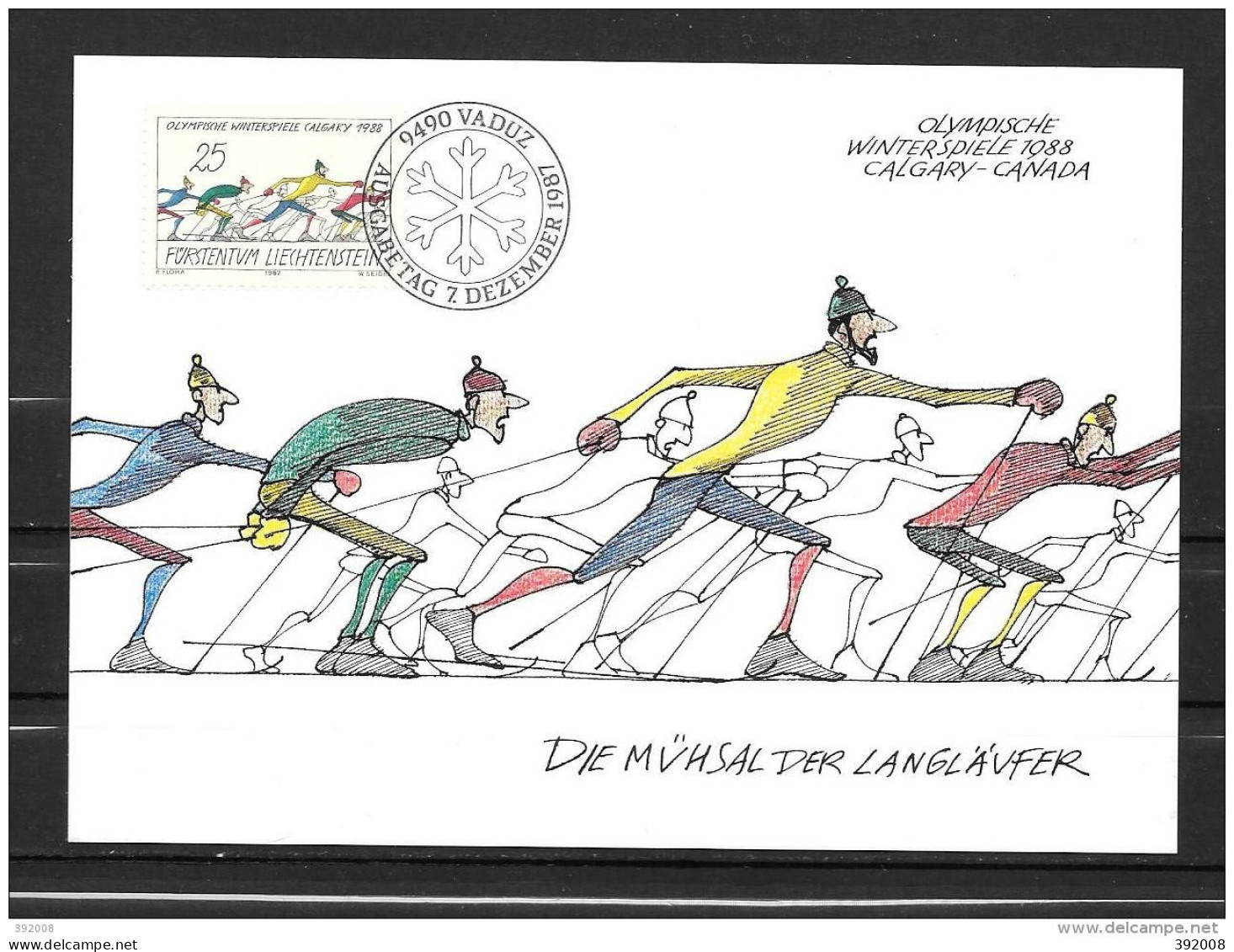 LIECHTENSTEIN - FDC - 1c - Hiver 1992: Albertville