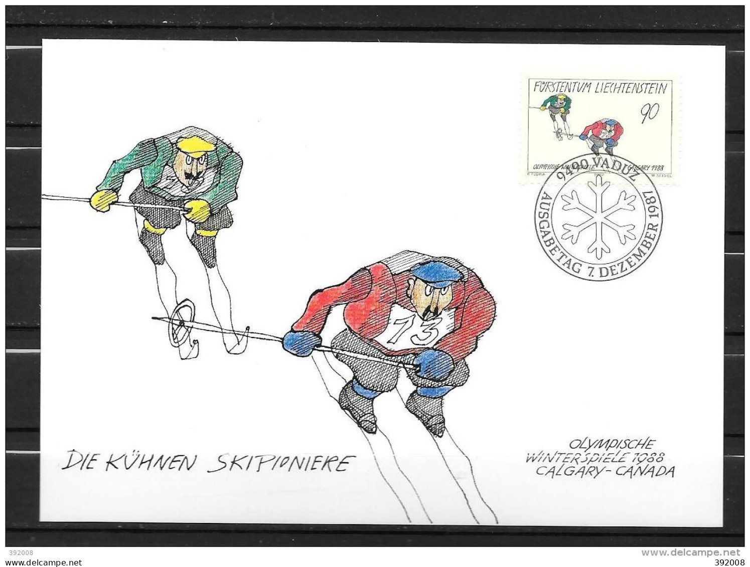 LIECHTENSTEIN - FDC - 1d - Winter 1992: Albertville