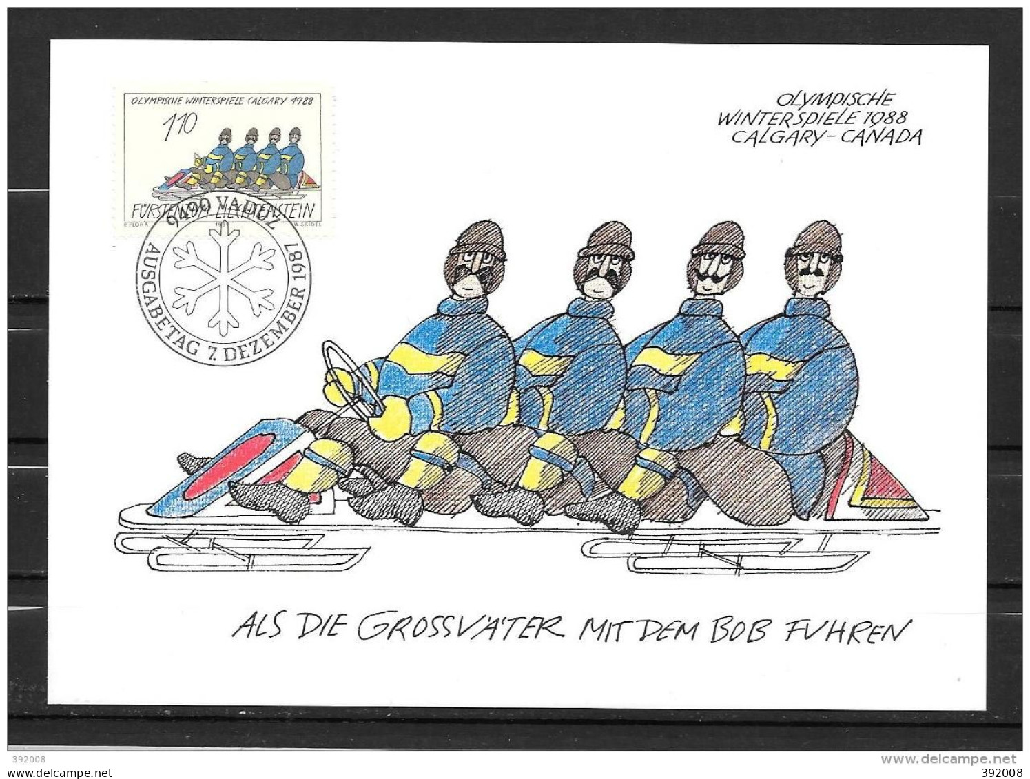 LIECHTENSTEIN - FDC - 1a - Inverno1992: Albertville