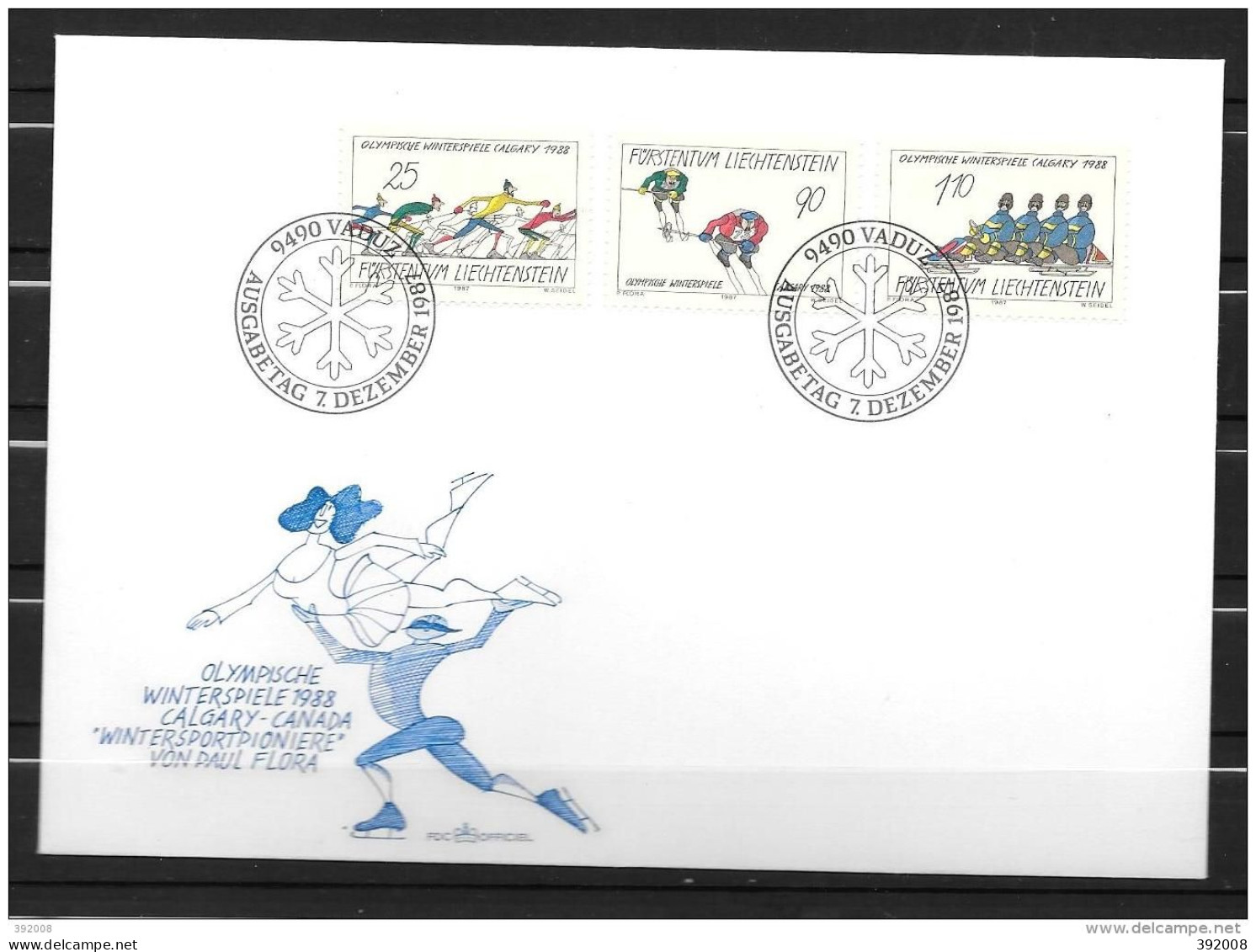 LIECHTENSTEIN - FDC - 1b - Invierno 1992: Albertville