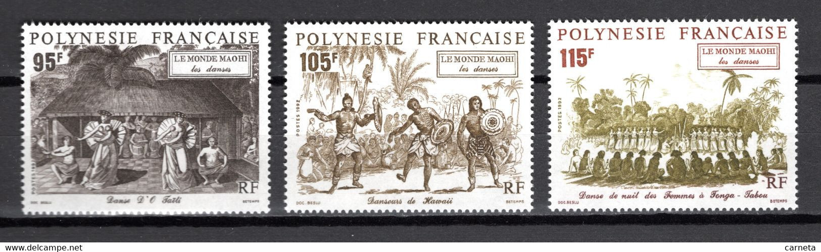 POLYNESIE  N°  410 à 412    NEUFS SANS CHARNIERE COTE  7.65€     LE MONDE MAOHI - Unused Stamps