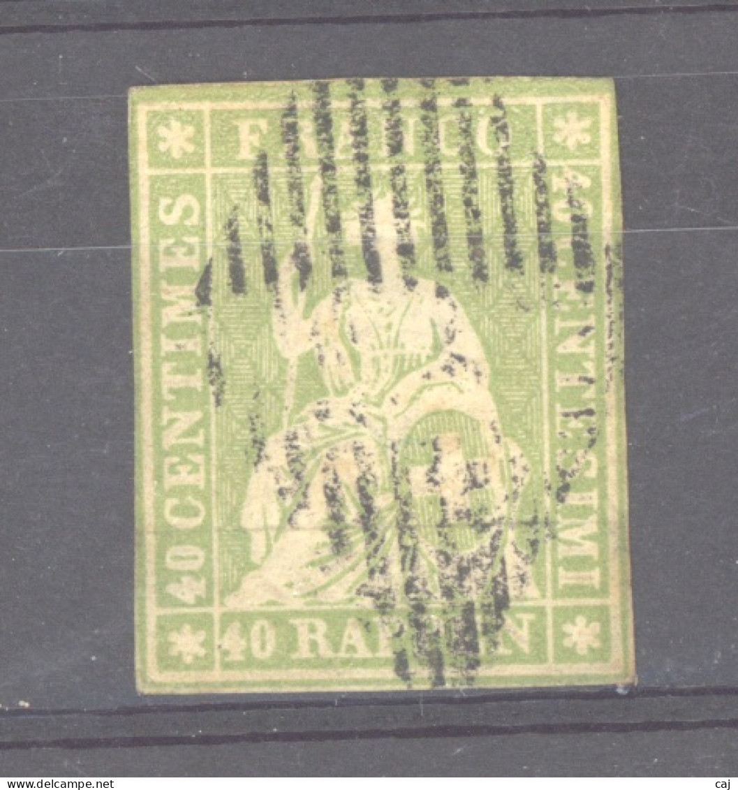 Suisse  :  Yv  30  (o)  Fil Vert - Used Stamps
