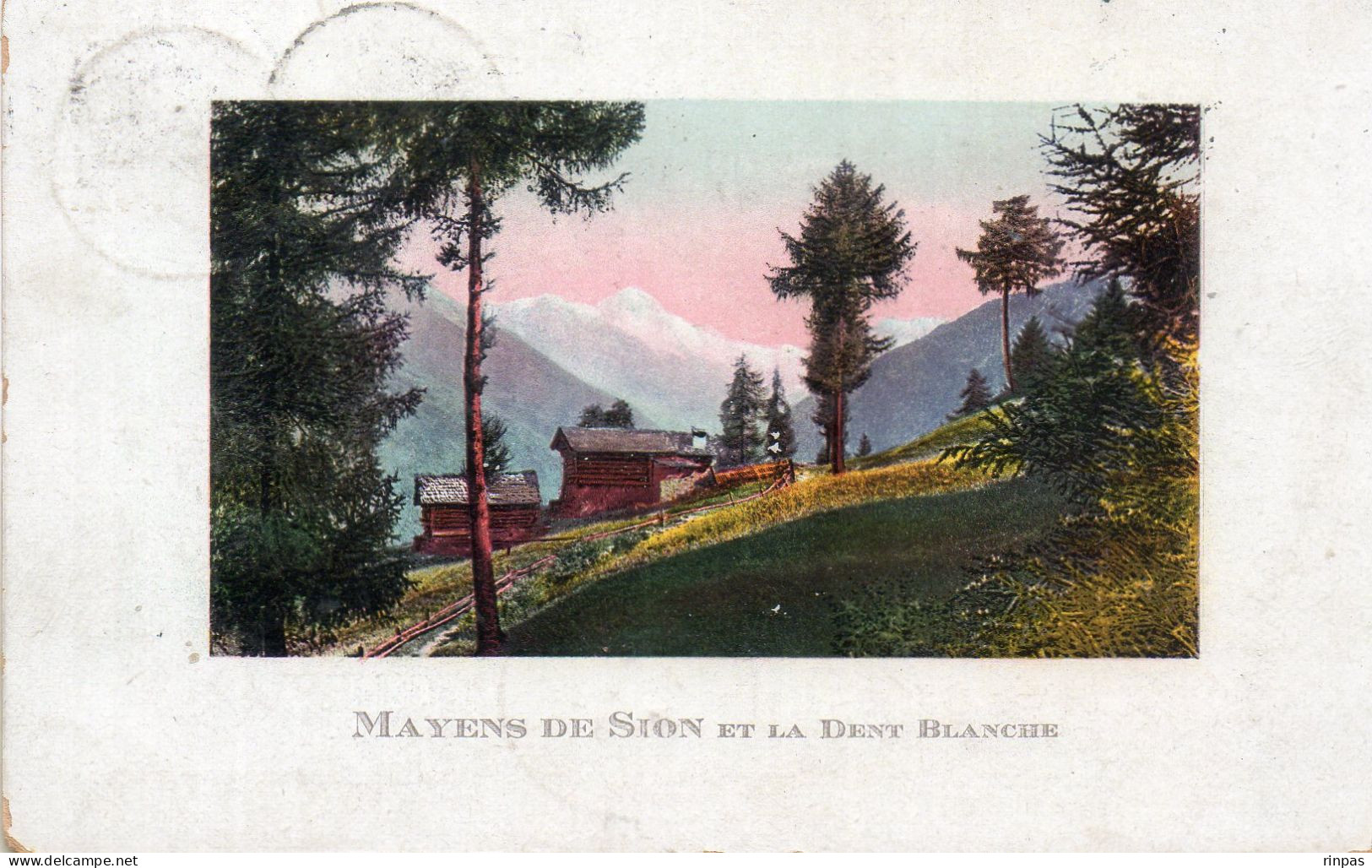 (Suisse) MAYENS DE SION Et La Dent Blanche Oblitéré 29 07 1910 - Sion