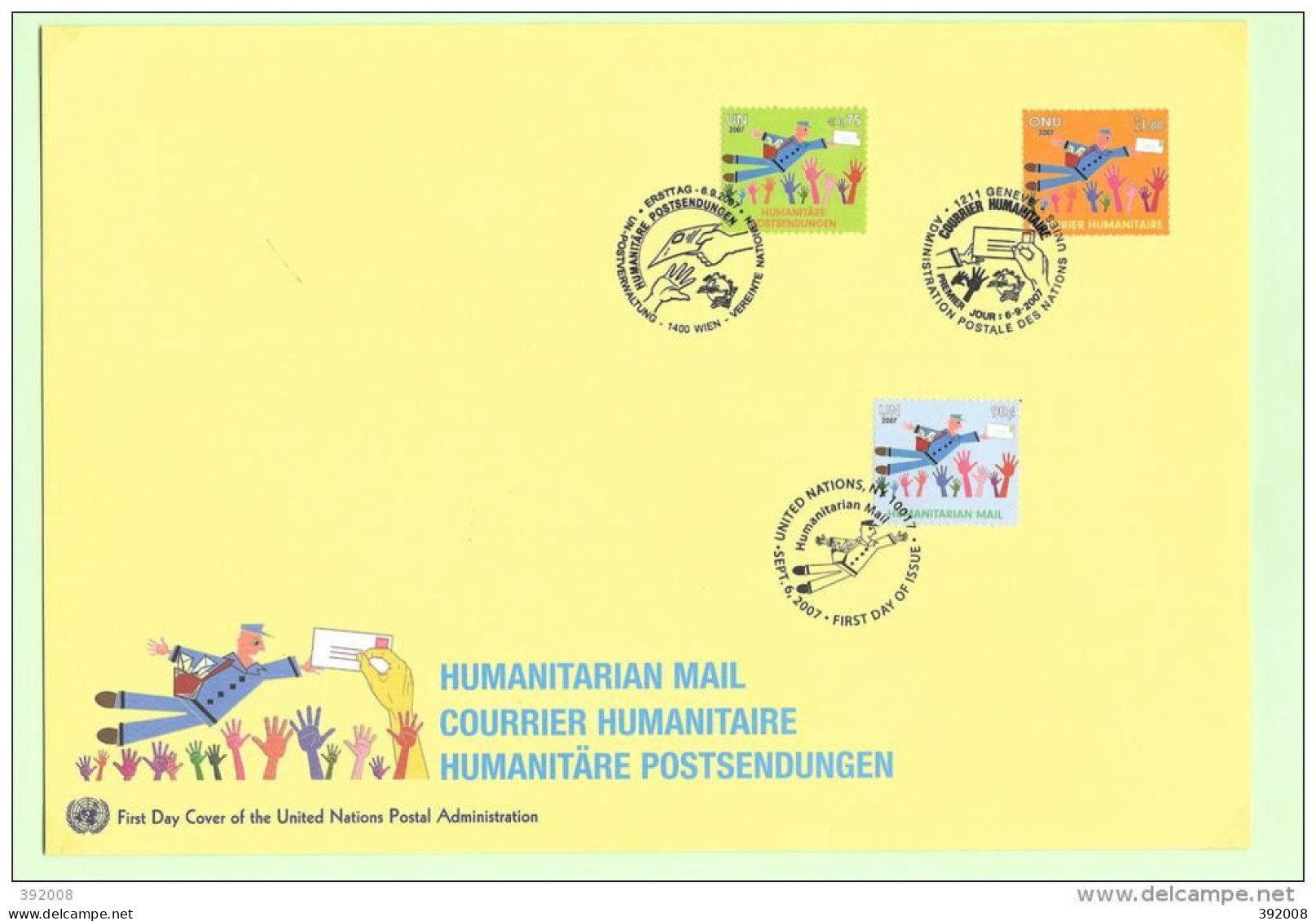 2007 - 586 - Courrier Humanitaire +New York + Vienne - 21 - FDC
