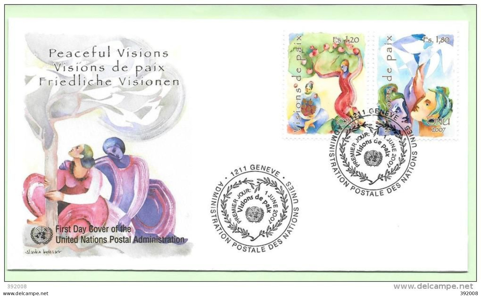 2007 - 584 / 585 - Visions De Paix - 21 - FDC