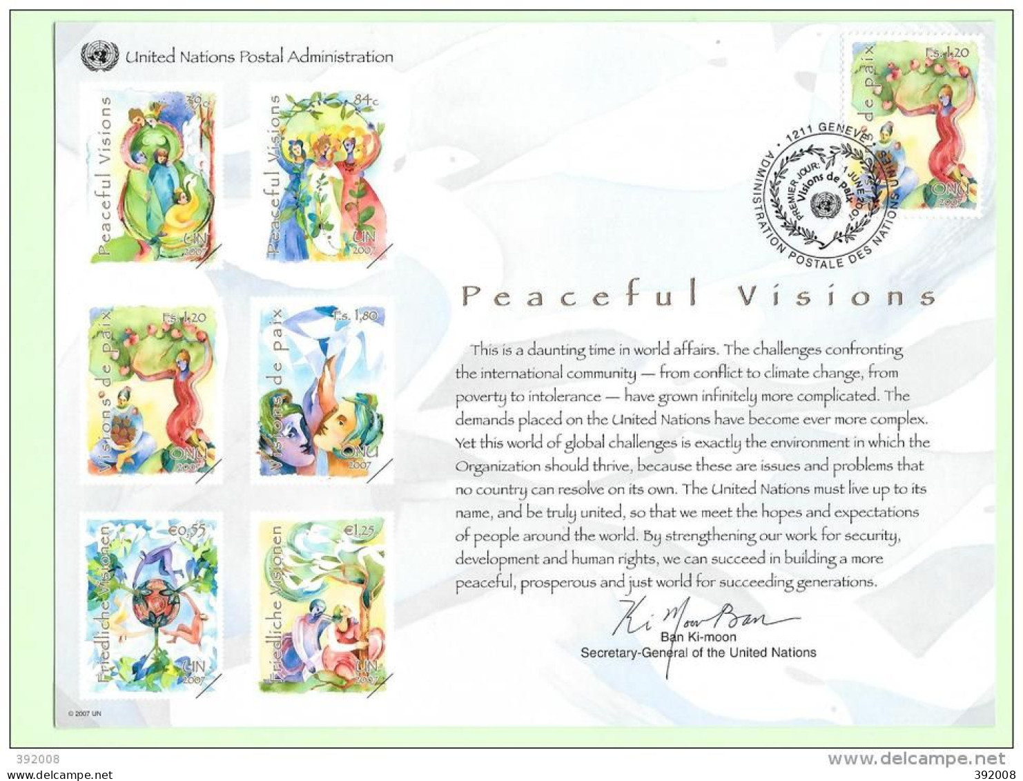 2007 - 584 - Visions De Paix - 21 - FDC