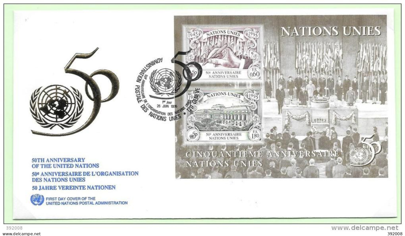1995 - BF7 - 50 Ans Des Nations-Unis - 16 - FDC