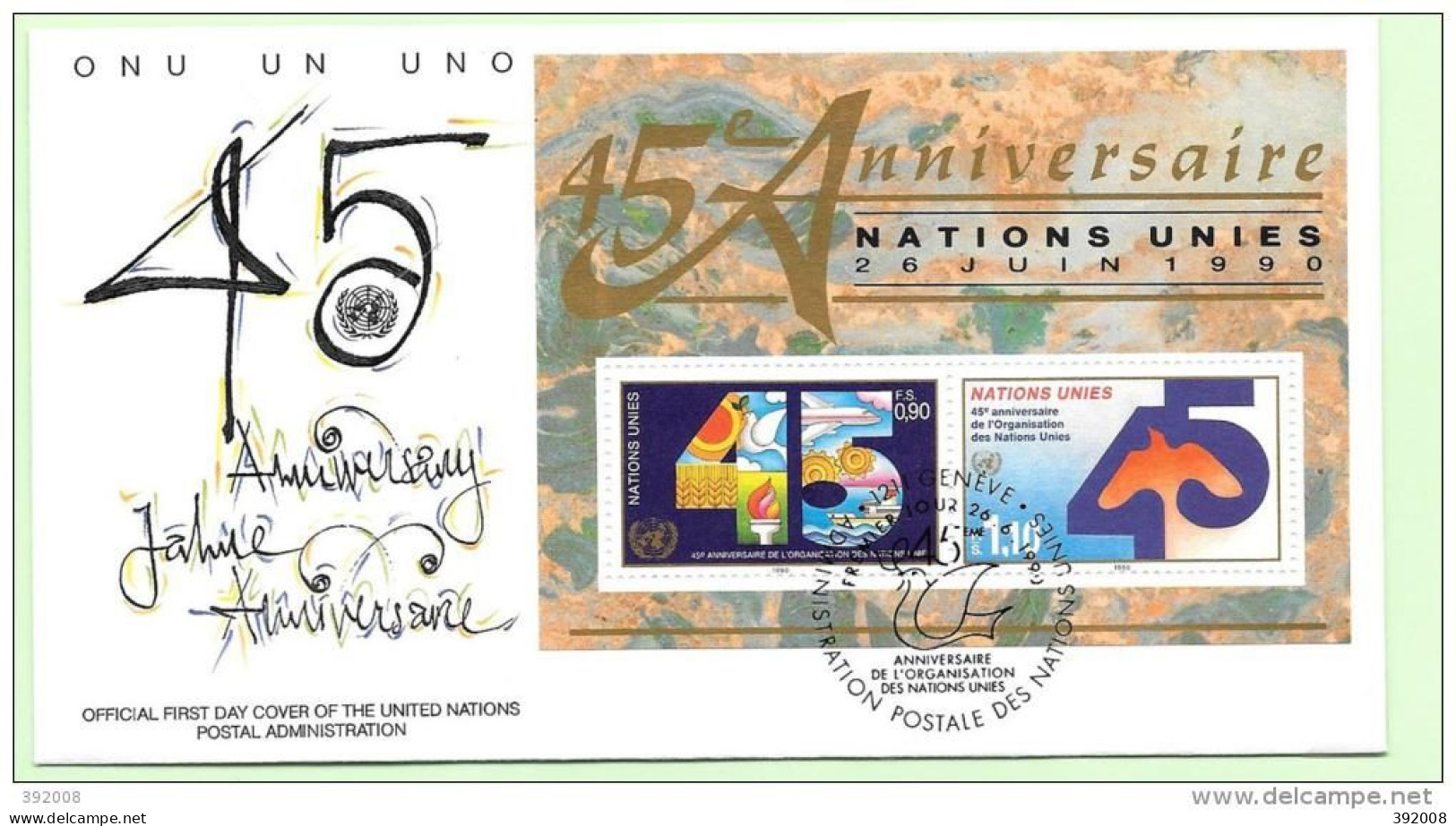 1990 - BF 6 - 45 Ans Nations-Unis - 14 - FDC