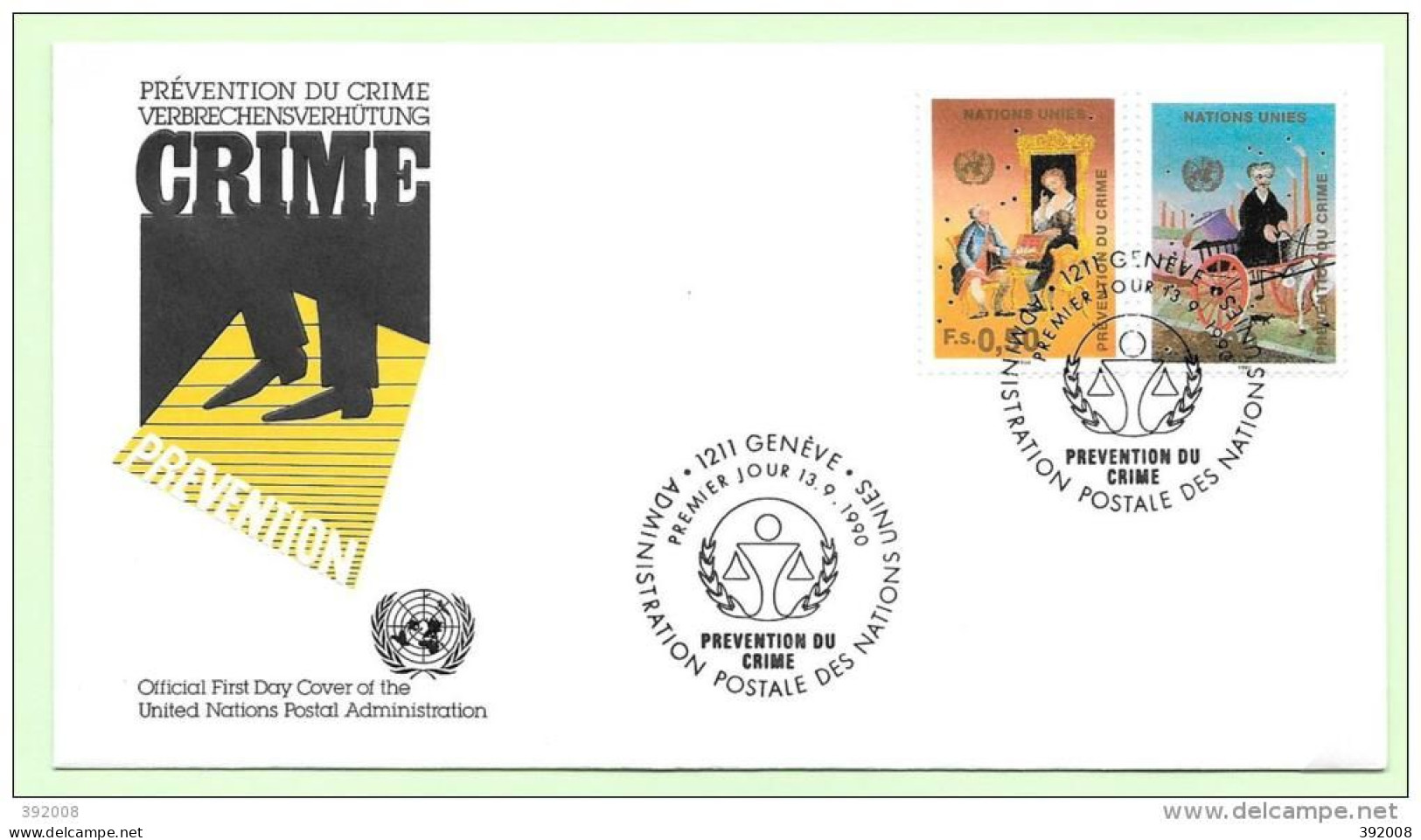 1990 - 194 / 195 - Prévention Du Crime - 14 - FDC