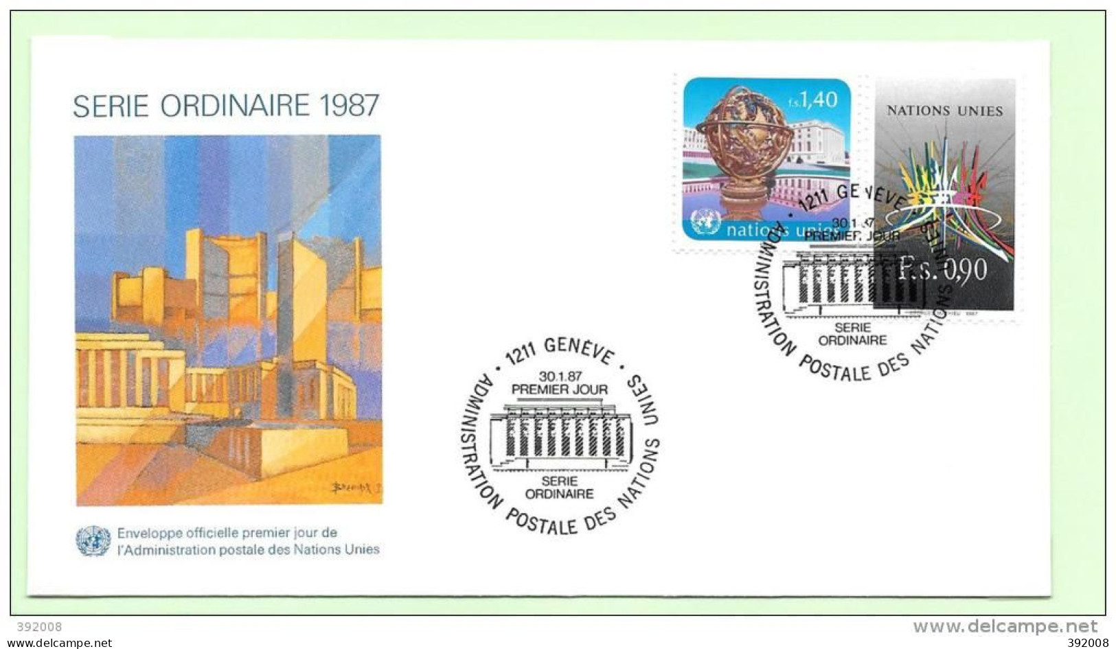 1986 - 152 / 153 - Série Courante - 13 - FDC