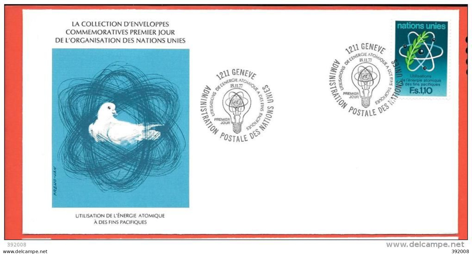 1977 - 71 - Utilisation De L'energie Atomique à Des Fins Pacifiques - 7 - 1 - FDC