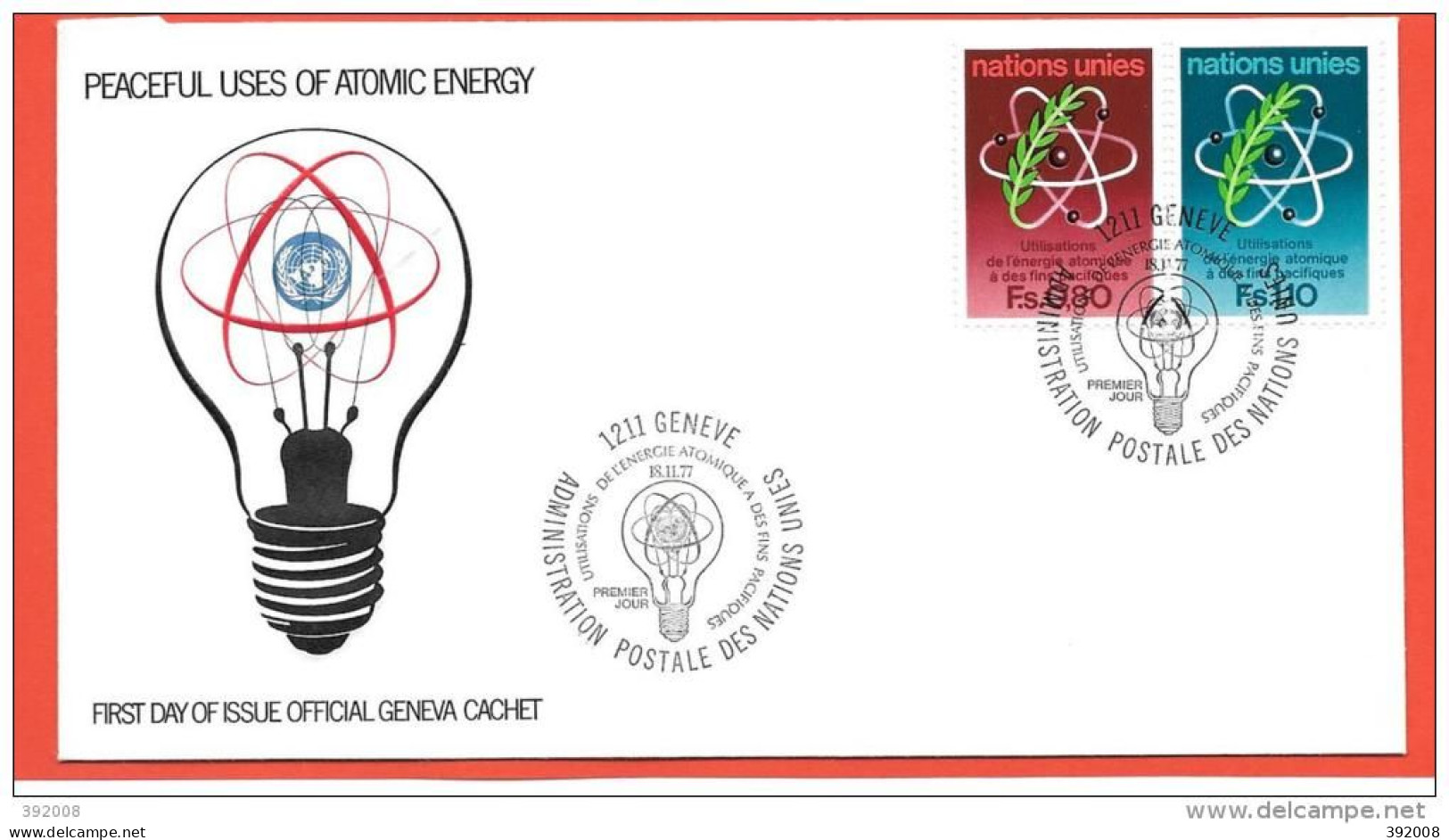 1977 - 70 / 71 - Utilisation De L'energie Atomique à Des Fins  - 6 - FDC