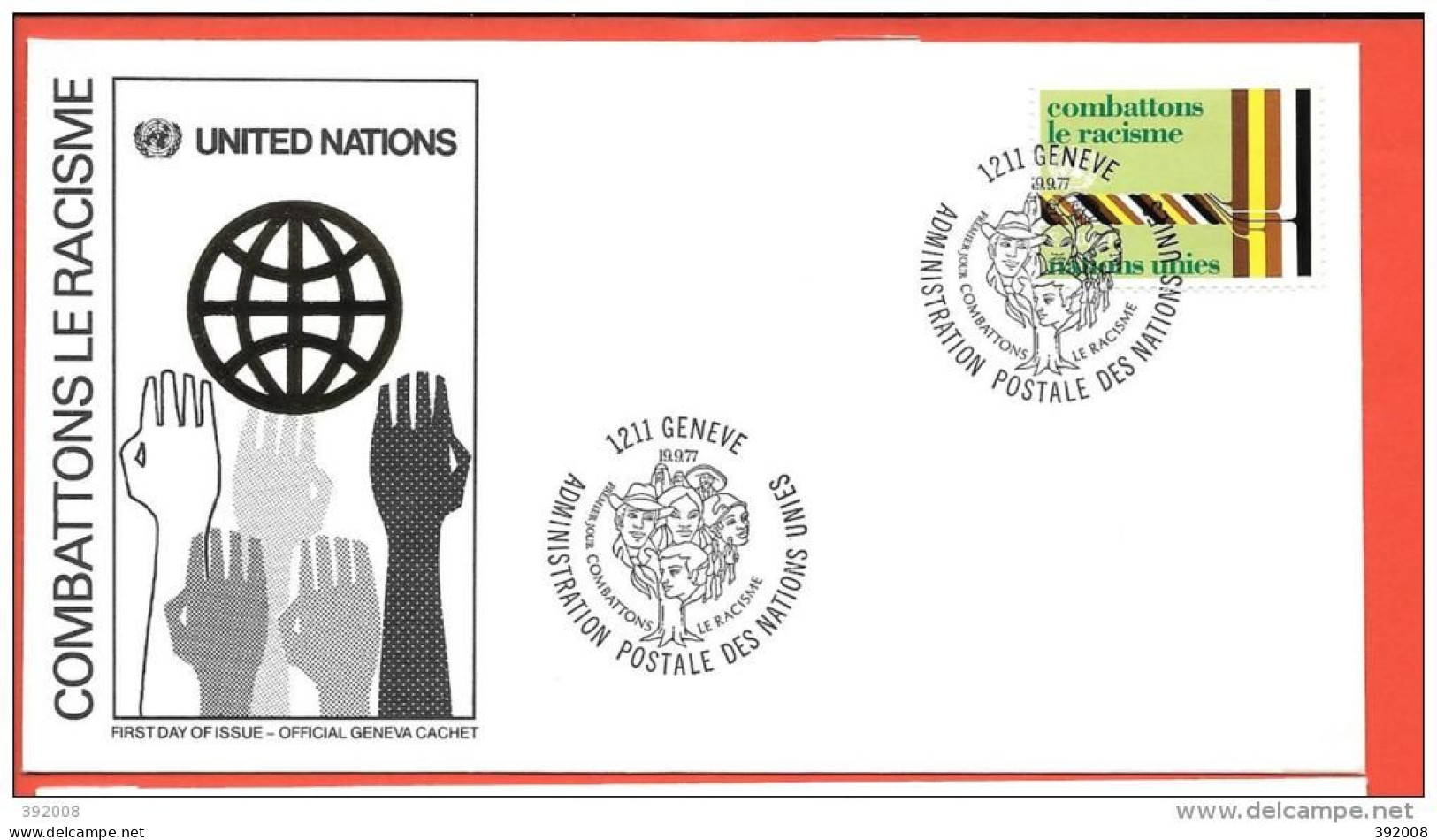 1977 - 68 - Lutte Contre La Discrimination Raciale - 6 - 2 - FDC