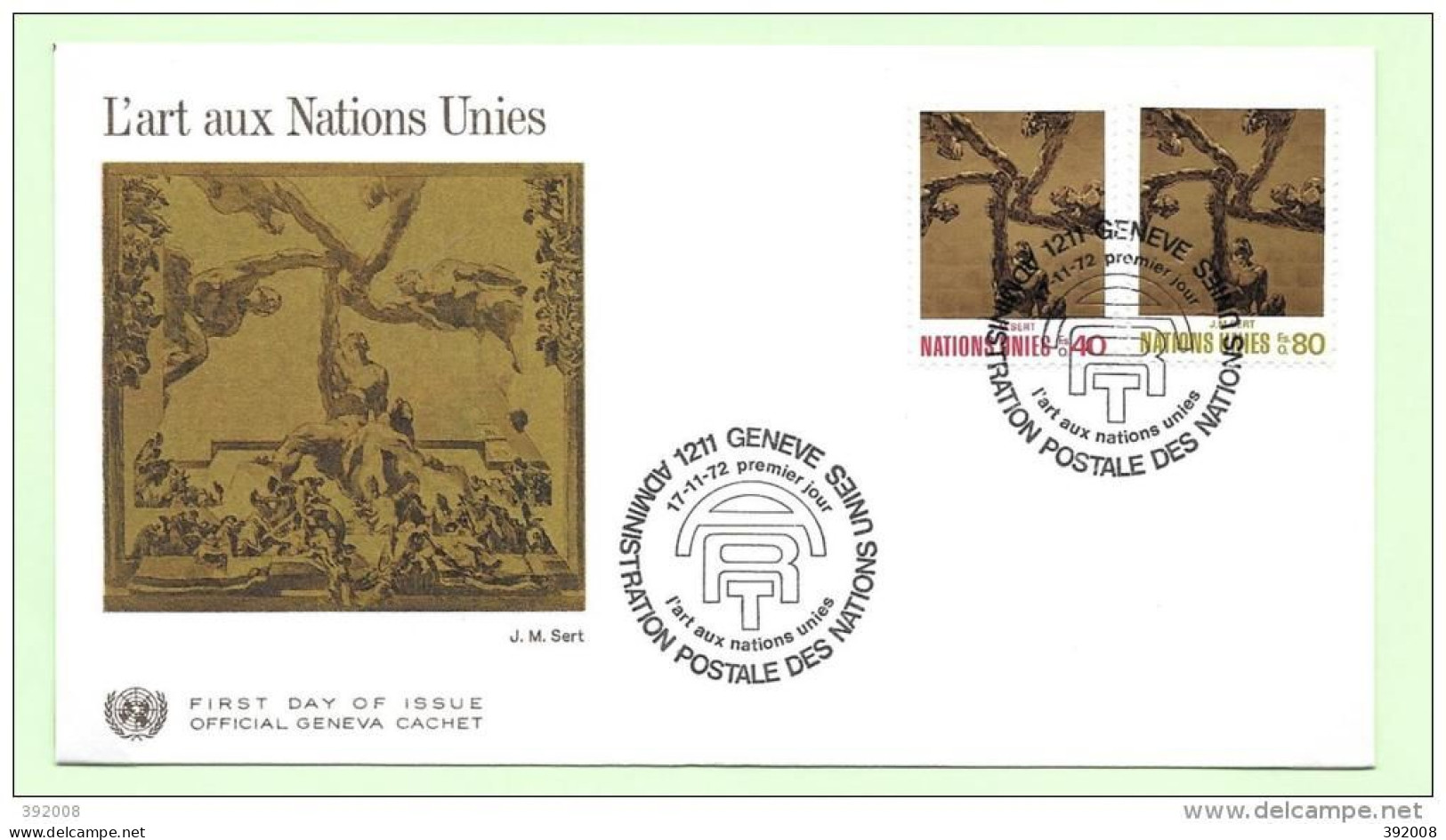 1972 - 28 / 29 - L'art Aux Nations-Unis - 2 - FDC