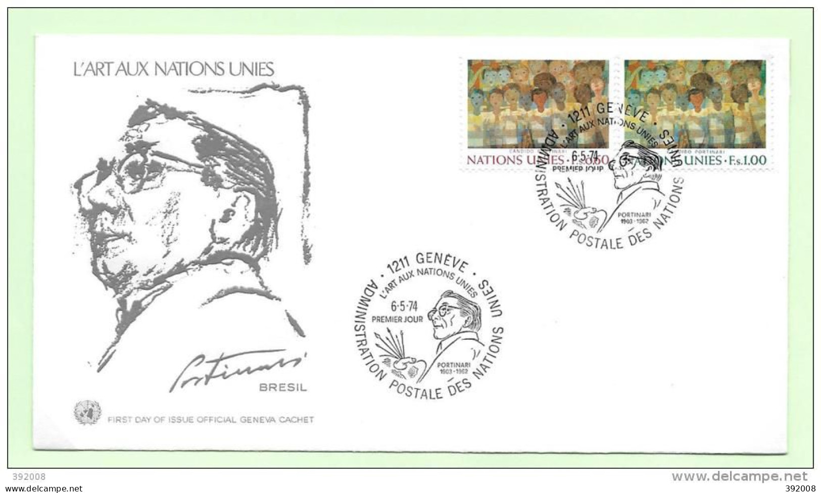 1974 - 41 / 42 - L'art Aux Nations-Unis - 2 - FDC