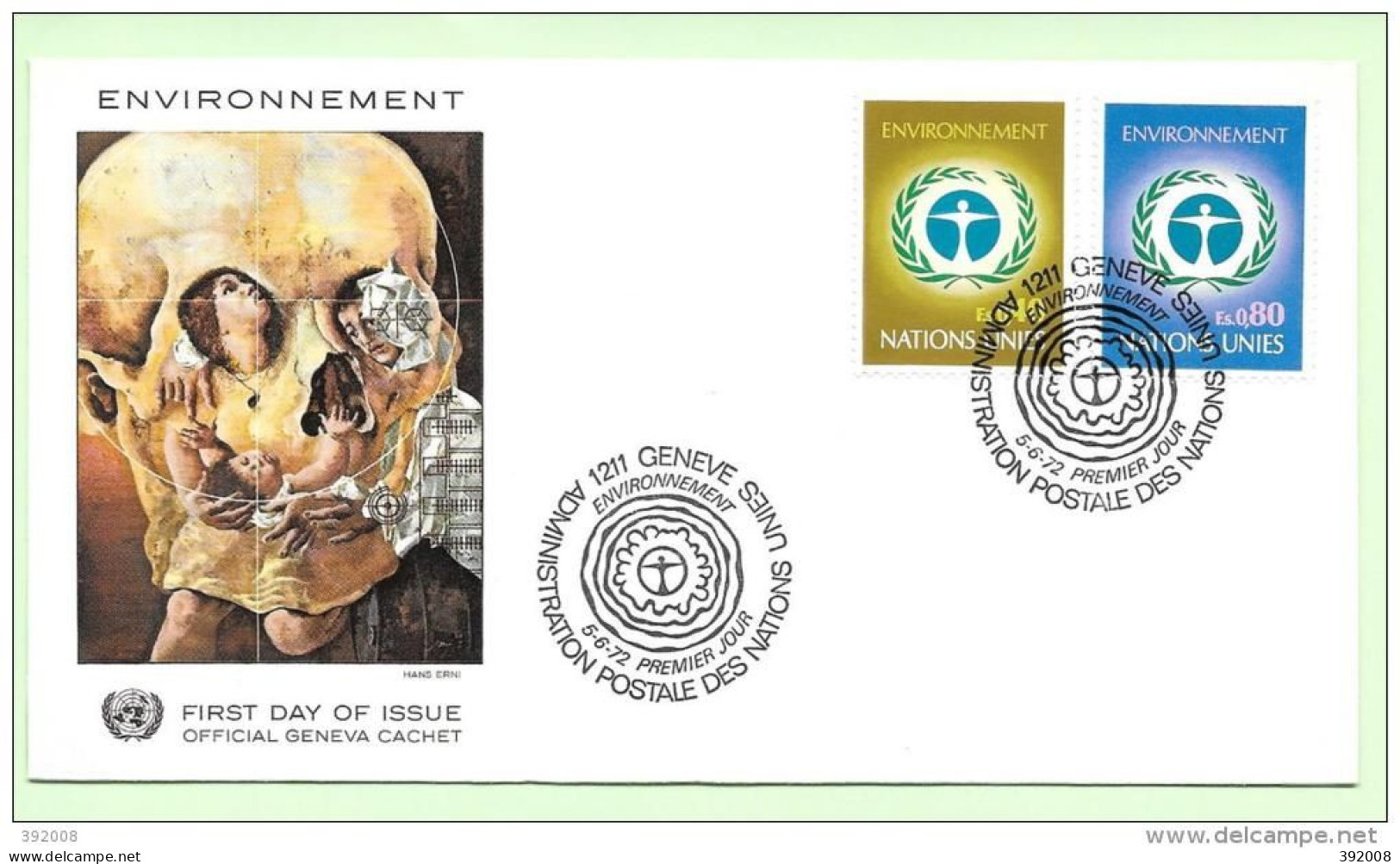 1972 - 25 / 26 - Conférence Sur L'environnement - 1 - FDC