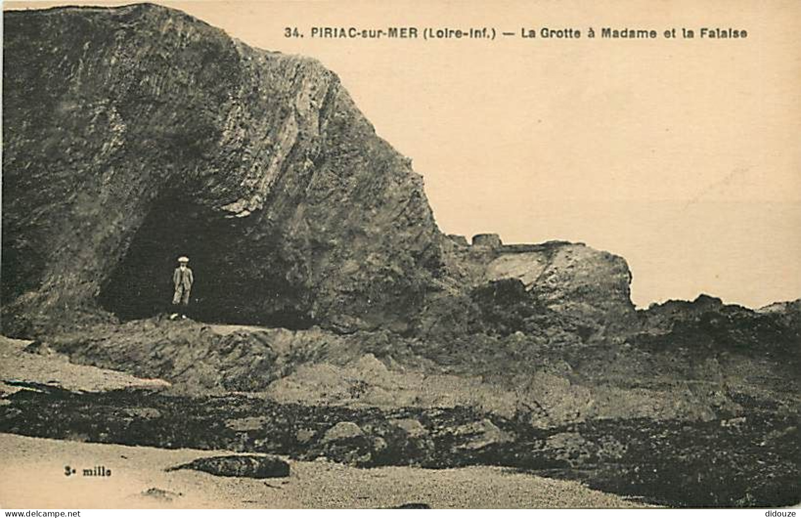 44 - Piriac Sur Mer - La Grotte à Madame Et La Falaise - Animée - CPA - Voir Scans Recto-Verso - Piriac Sur Mer