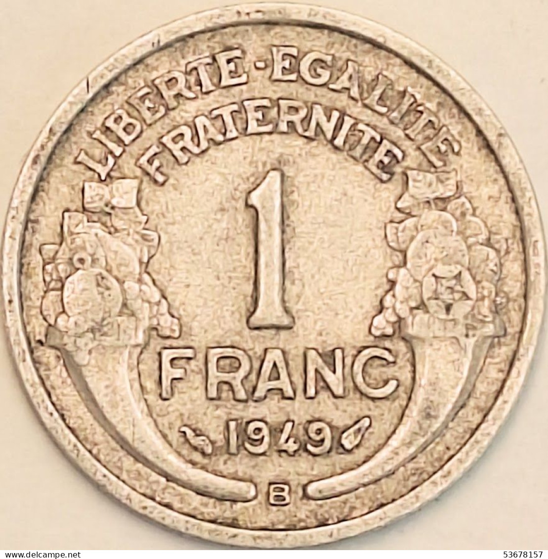 France - Franc 1949 B, KM# 885a.2 (#4096) - 1 Franc