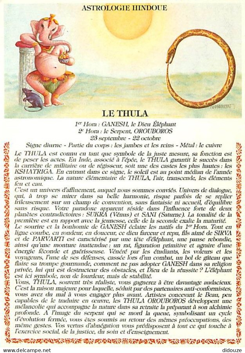 Astrologie - Astrologie Hindoue - Le Thula - Illustration Chantal Beaumont - CPM - Carte Neuve - Voir Scans Recto-Verso - Astrología
