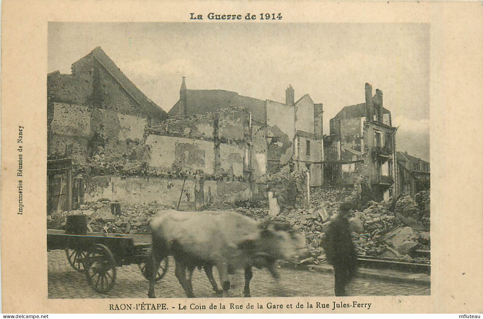 88* RAON  L ETAPE Rue De La Gare – Attelage – Ruines WW1       RL44,0553 - Raon L'Etape