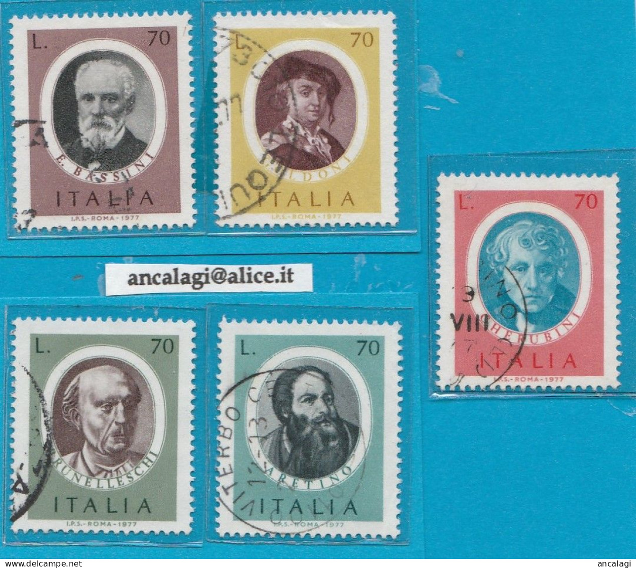 USATI ITALIA 1977 - Ref.0379 "ARTISTI ITALIANI" Serie Di 5 Val. - - 1971-80: Used