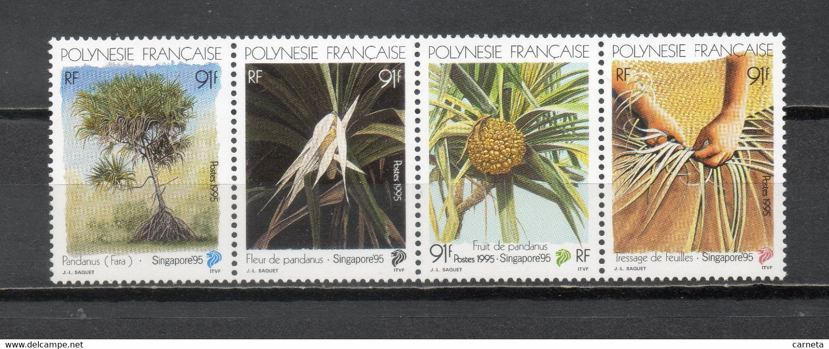 POLYNESIE  N°  489 à 492    NEUFS SANS CHARNIERE COTE  10.40€   EXPOSITION PHILATELIQUE FLORE FLEUR - Unused Stamps