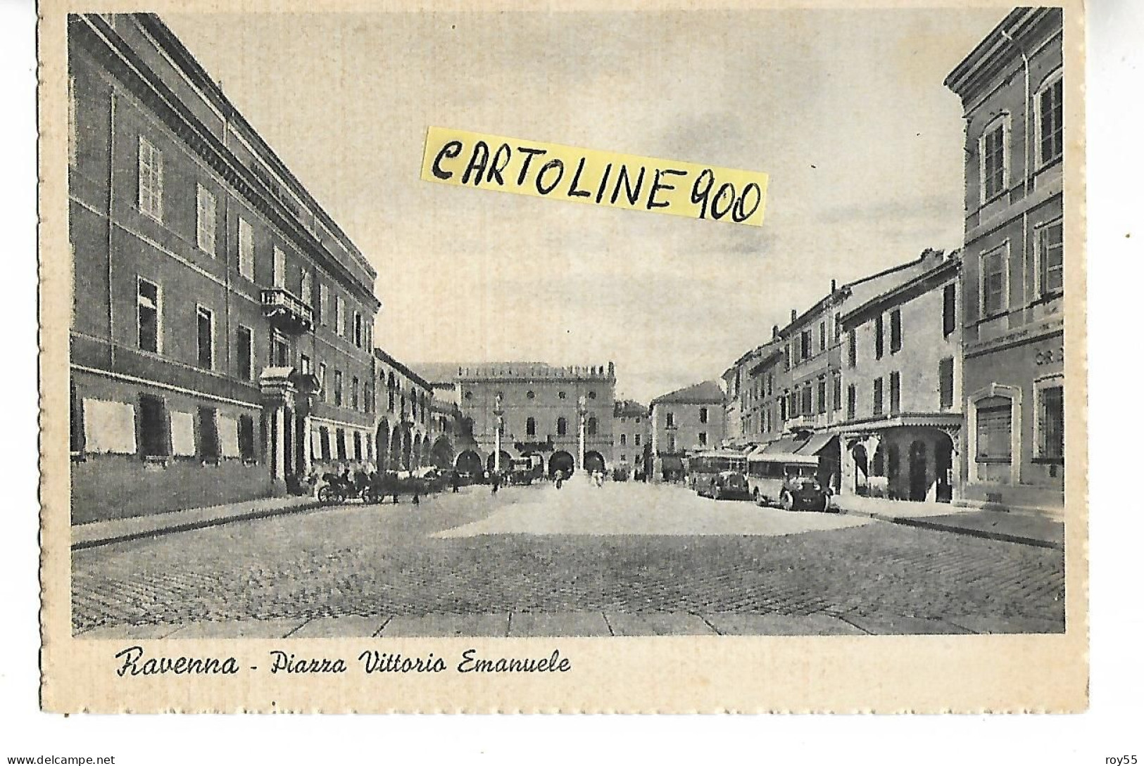 Emilia Romagna-ravenna Piazza Vittorio Emanuele Differente Veduta Piazza Fermata Vecchie Auto Corriera Fine Anni 30 - Ravenna