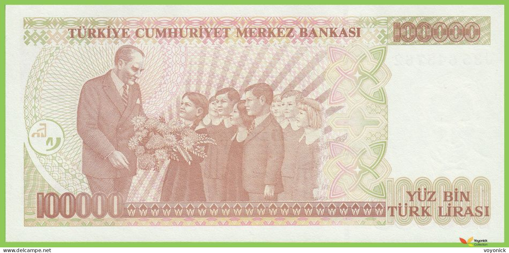 Voyo TURKEY 100000 Lirasi L1970/1996 P206a B284a J35 UNC - Türkei