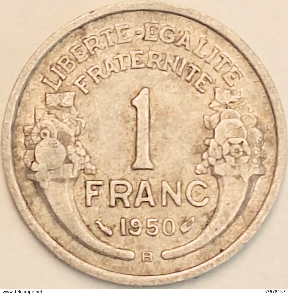 France - Franc 1950 B, KM# 885a.2 (#4097) - 1 Franc