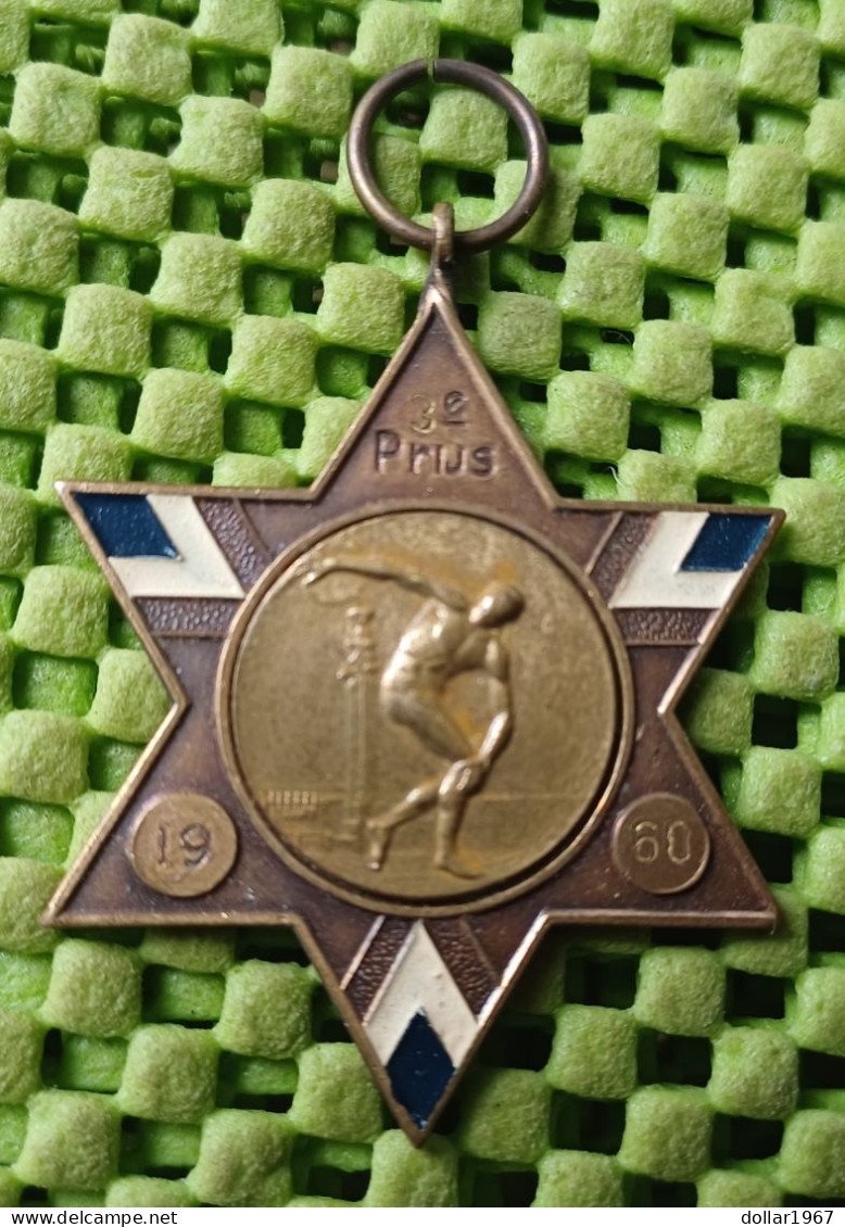 Medaile :  Nat. Kamp N.C.A.B Groningen 1960 (Discuswerpen).  -  Original Foto  !!  Medallion  Dutch - Altri & Non Classificati