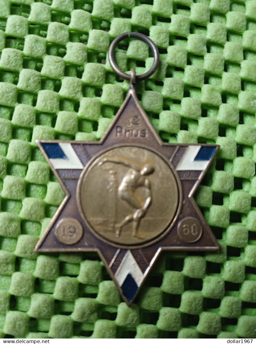 Medaile :  Nat. Kamp N.C.A.B Groningen 1960 (Discuswerpen).  -  Original Foto  !!  Medallion  Dutch - Autres & Non Classés