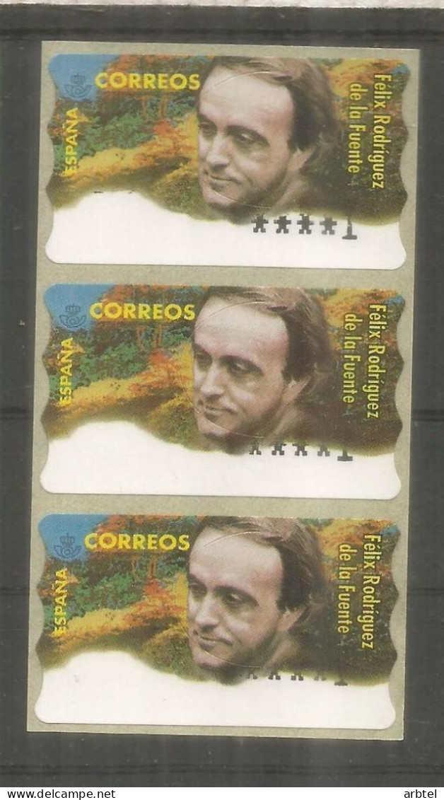 ATM FELIX RODRIGUEZ DE LA FUENTE 3 ATM  CON IMPRESION DEFECTUOSA - Unused Stamps
