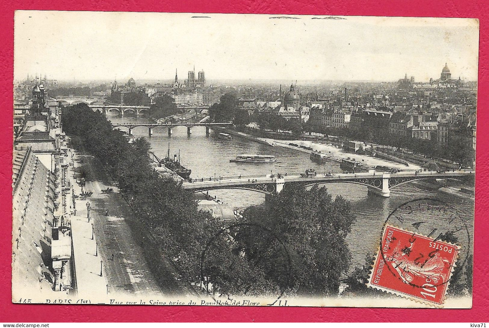 PARIS   "  Vue Sur La Seine  "  1911    Animée - La Seine Et Ses Bords