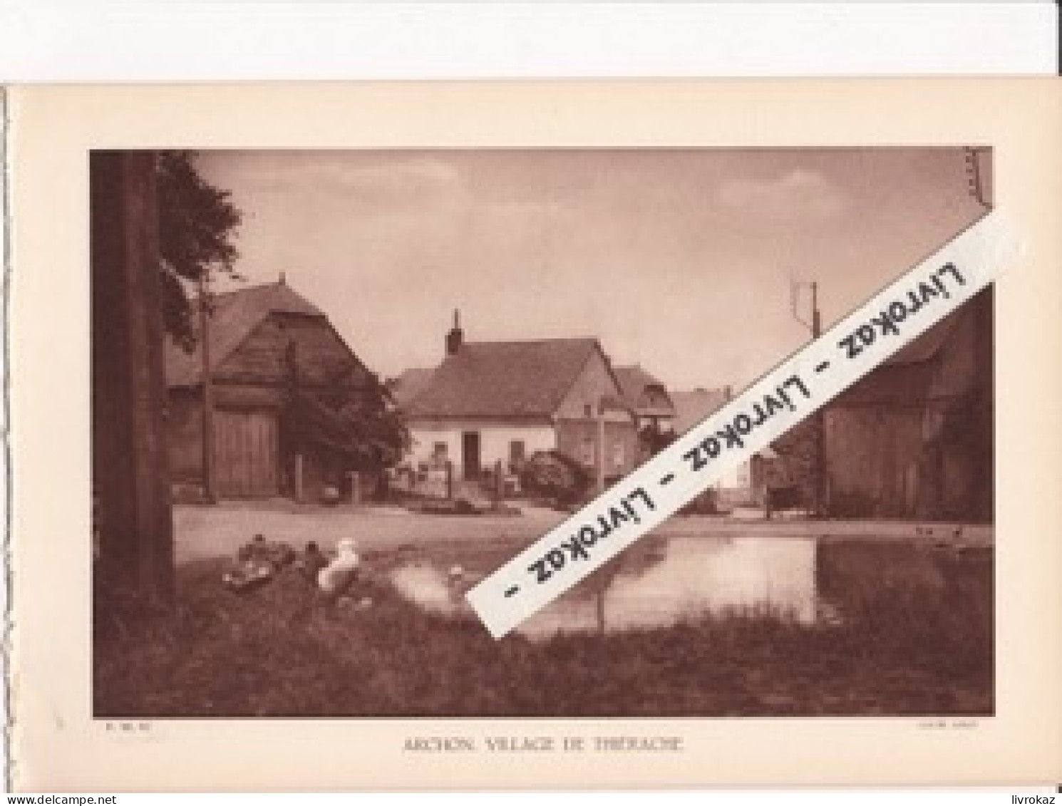 Archon, Village De Thiérache (Aisne), Photo Sépia Extraite D'un Livre Paru En 1933 - Non Classés