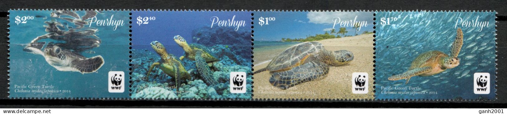 Penrhyn 2014 / Turtles WWF MNH Reptiles Tortugas Schildkröten / Cu19862  40-24 - Schildkröten