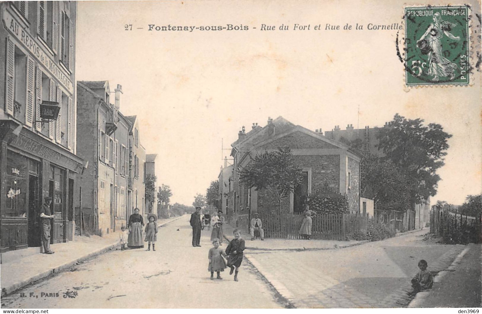 FONTENAY-sous-BOIS (Val-de-Marne) - Rue Du Fort Et Rue De La Corneille - Café Au Repos De La Montagne - Voyagé (2 Scans) - Fontenay Sous Bois