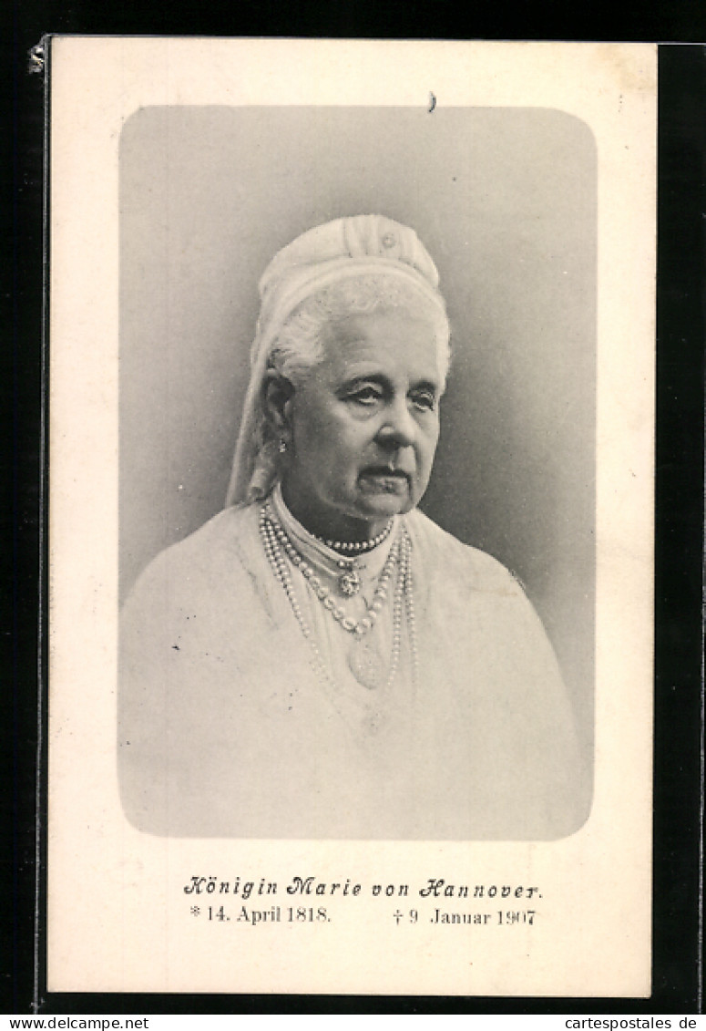 AK Königin Marie Von Hannover, Gestorben Am 9.1.1907  - Königshäuser