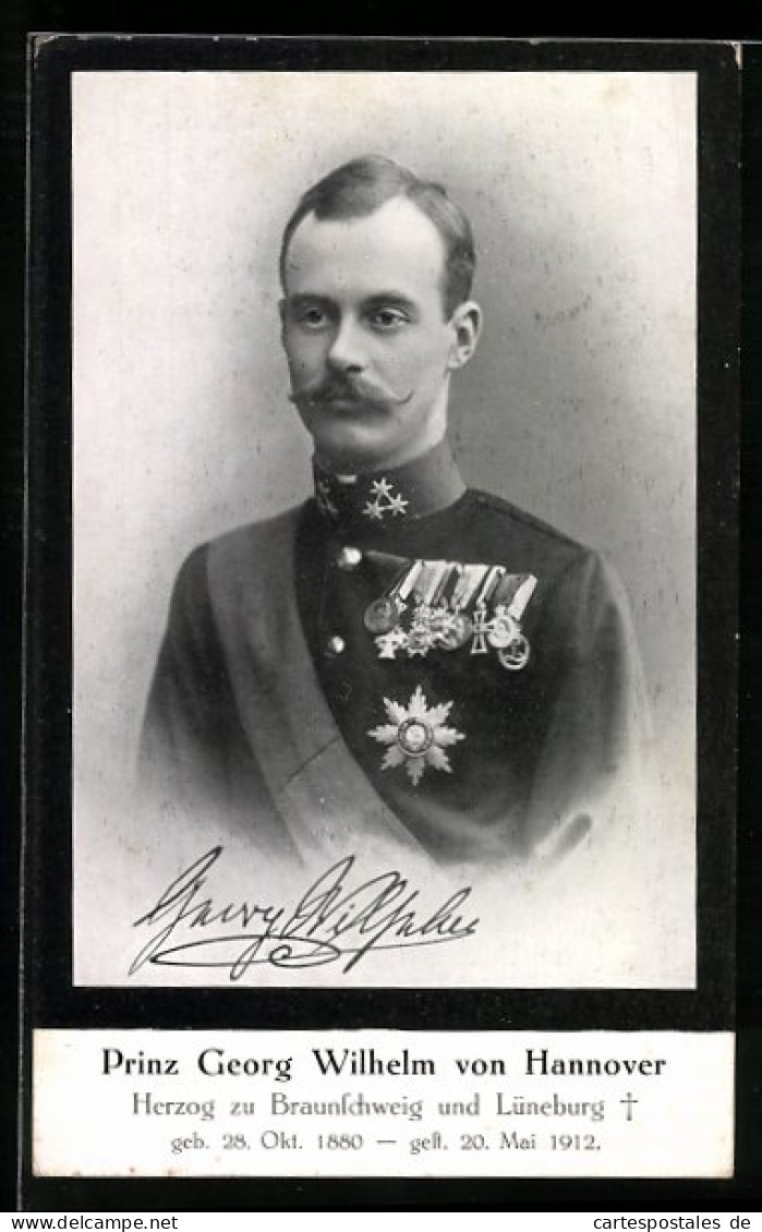 AK Prinz Georg Wilhelm Von Hannover, Geb. 28.10.1880, Gest. 20.5.1912  - Königshäuser