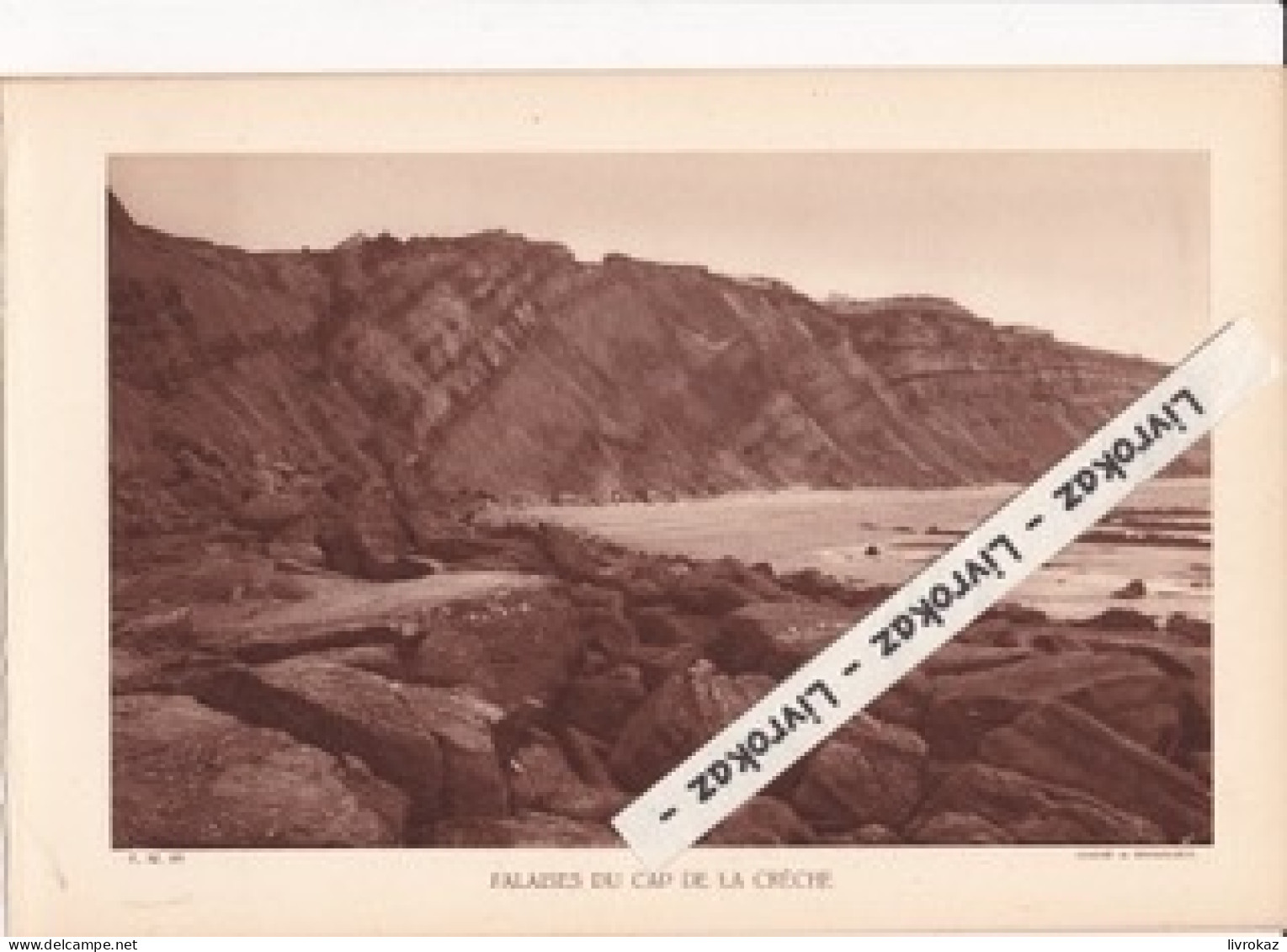 Cap De La Crèche, Au Nord De Boulogne, Près De Wimille (Pas-de-Calais), Photo Sépia Extraite D'un Livre Paru En 1933 - Sin Clasificación