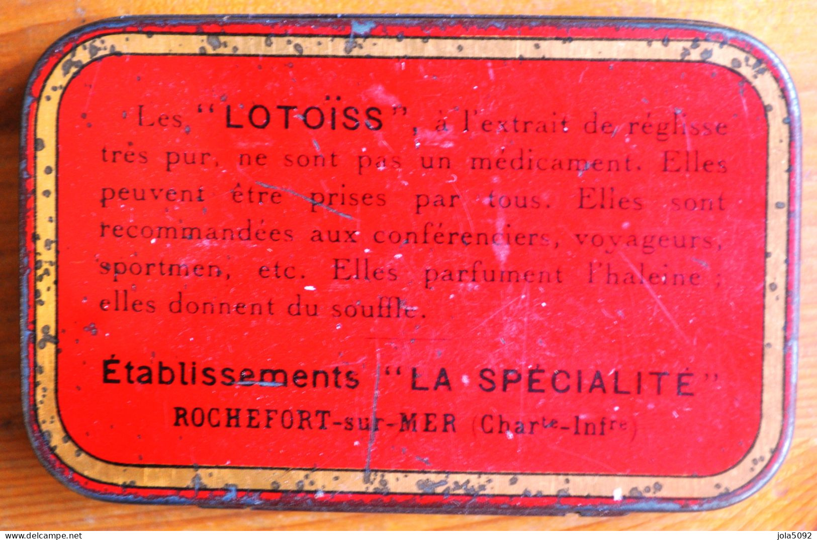 Ancienne Boite En Tôle Lithographiée Pastilles LOTOÏS - Extrait De Réglisse - Scatole