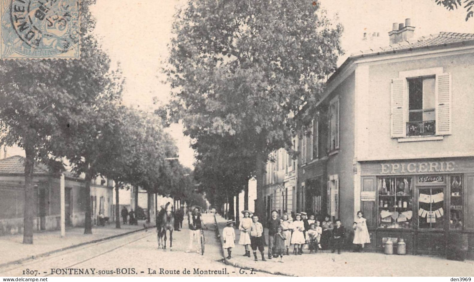 FONTENAY-sous-BOIS (Val-de-Marne) - La Route De Montreuil - Epicerie - Voyagé 1905 (2 Scans) Société Des Lunetiers Morez - Fontenay Sous Bois