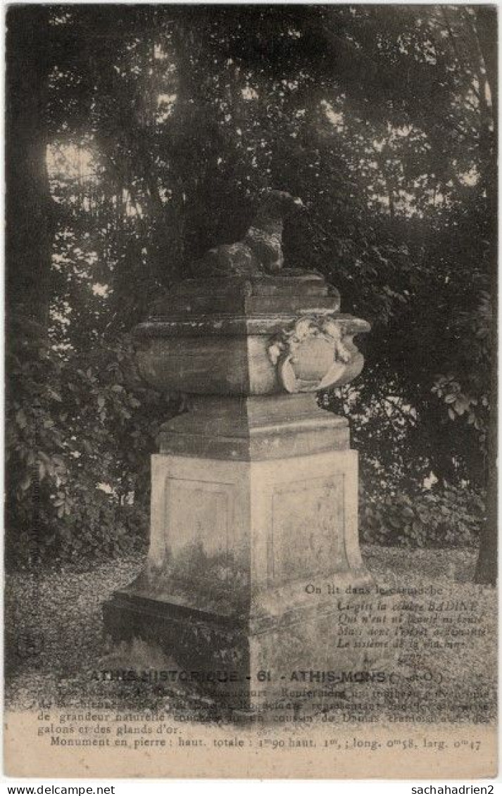 91. ATHIS-MONS. Les Bosquets Du Château D'Avaucourt. Monument En Pierre - Athis Mons