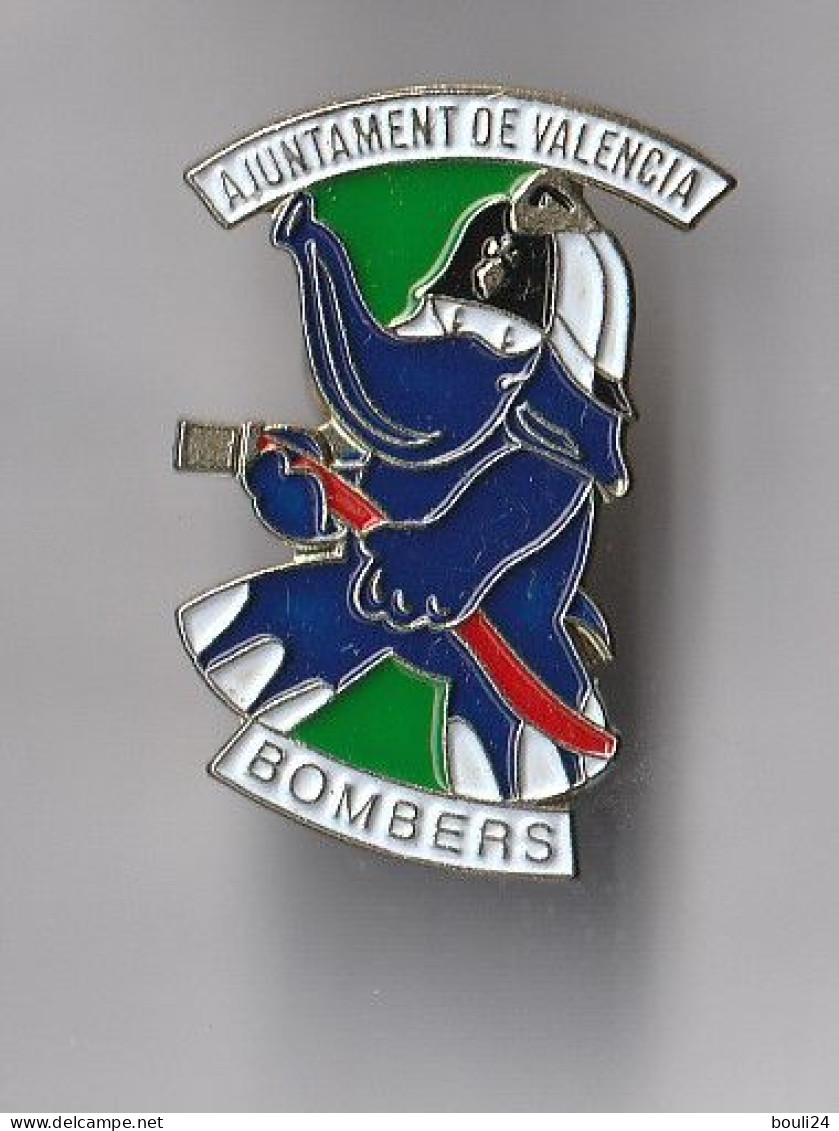 PIN'S  THEME POMPIERS  BOMBERS AJUNTAMENT DE VALENCIA EN ESPAGNE TRES RARE - Bomberos
