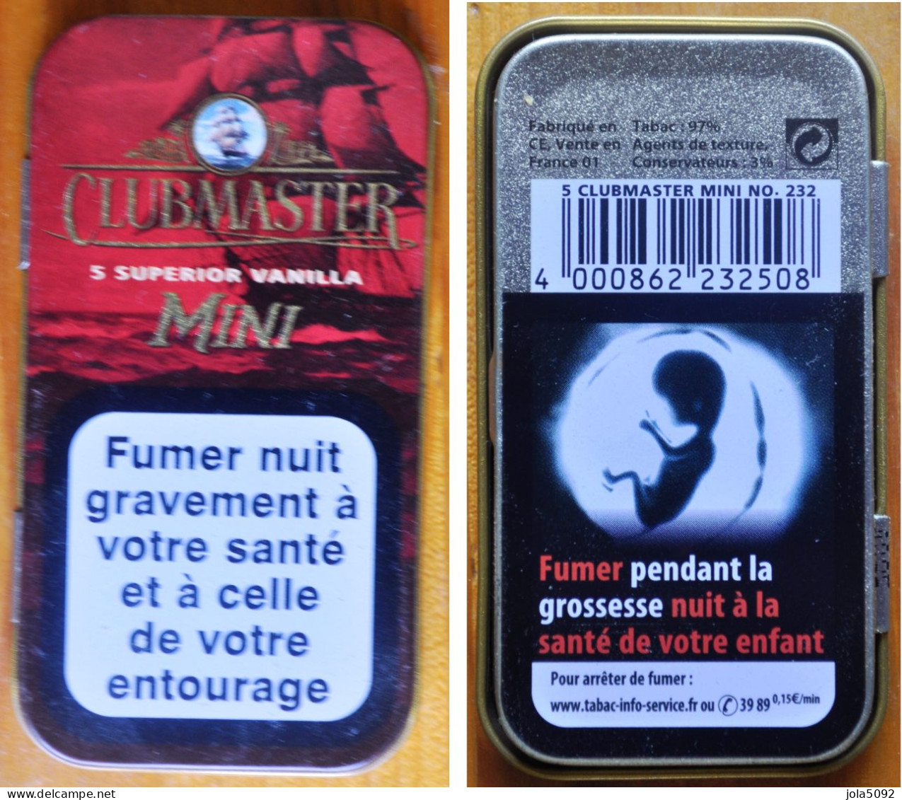 Boîte Métallique - Cigarillos CLUBMASTER - Autres & Non Classés