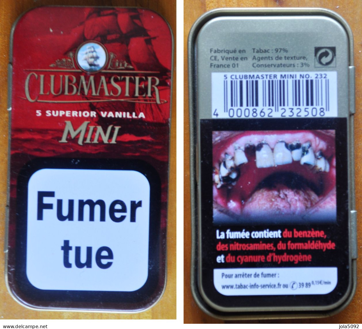 Boîte Métallique - Cigarillos CLUBMASTER - Autres & Non Classés