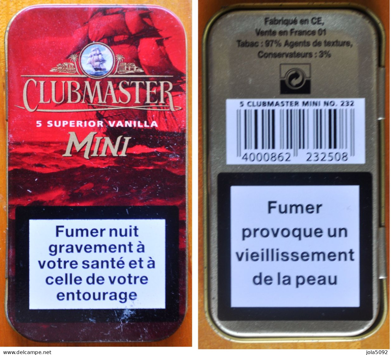 Boîte Métallique - Cigarillos CLUBMASTER - Other & Unclassified