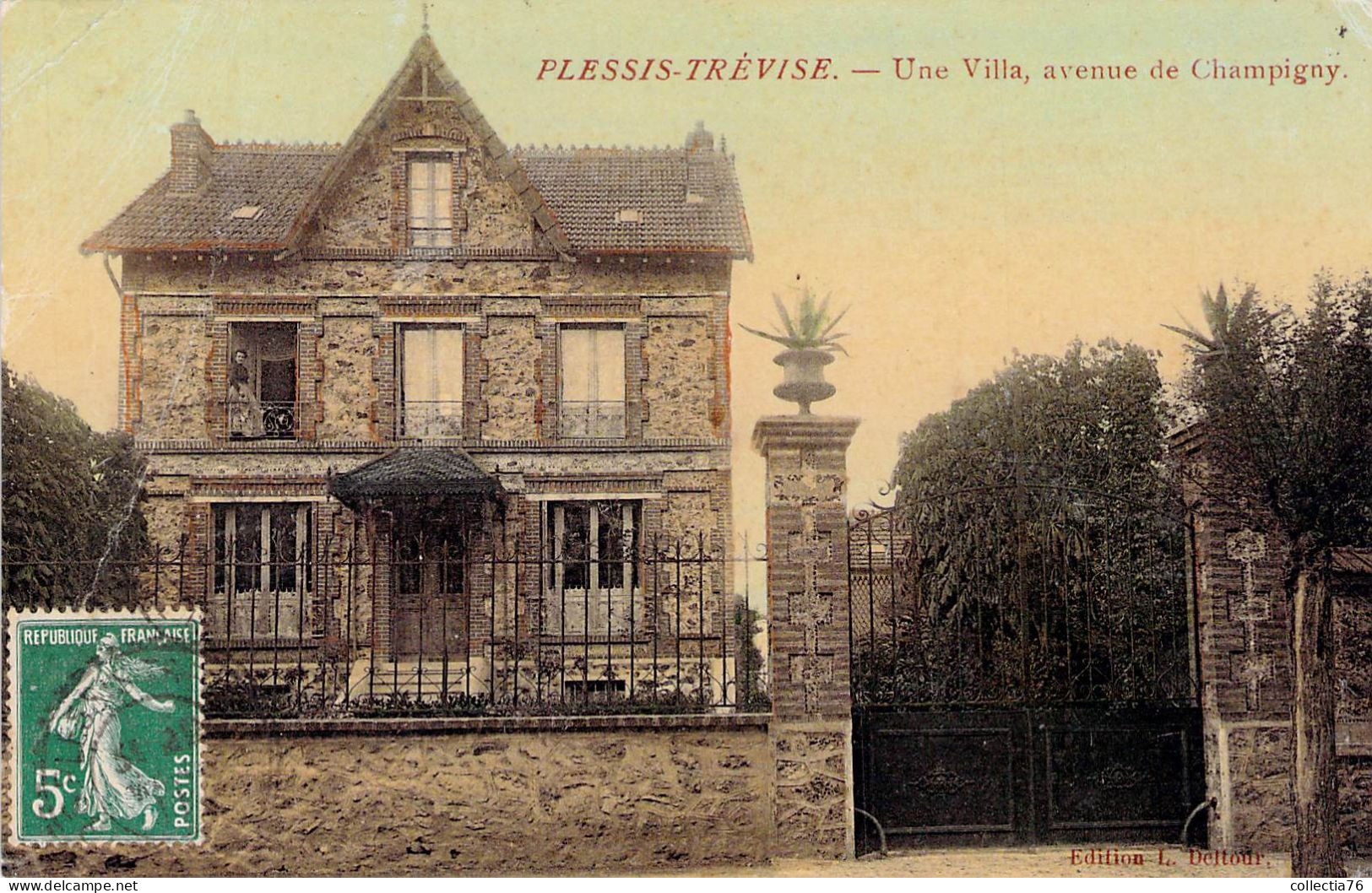 CPA FRANCE 94 VAL DE MARNE LE PLESSIS TREVISE UNE VILLA AVENUE DE CHAMPIGNY DOS DIVISE ECRIT - Le Plessis Trevise