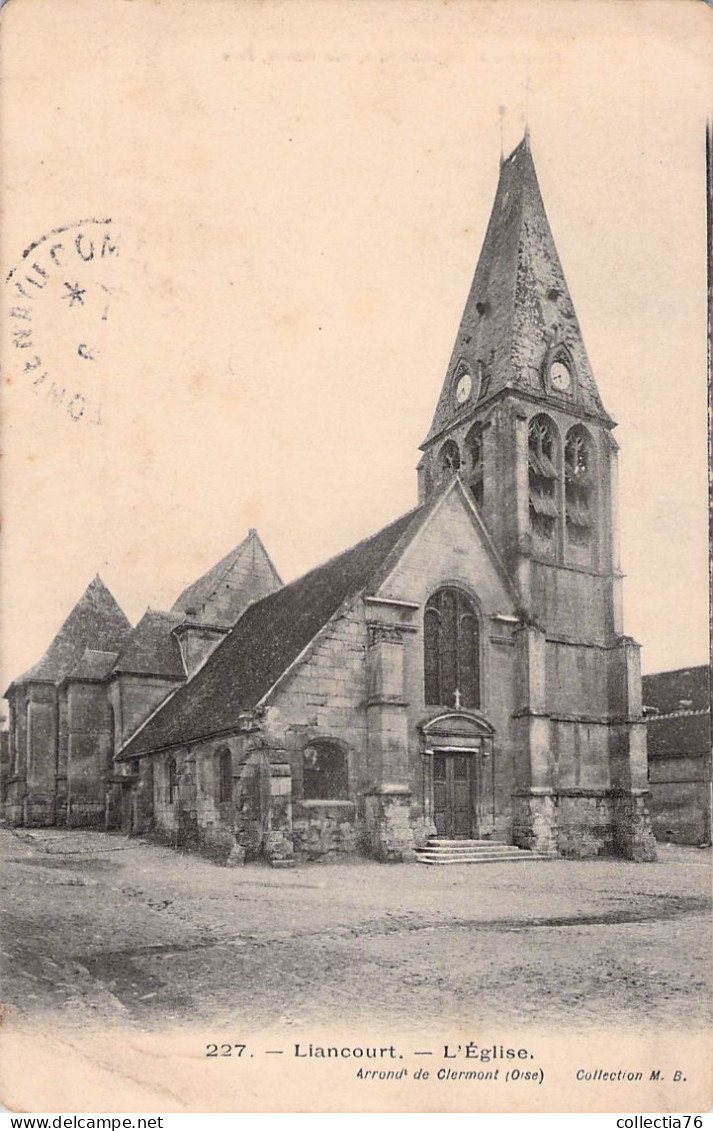 CPA FRANCE 60 OISE LIANCOURT L EGLISE  DOS DIVISE ECRIT - Liancourt