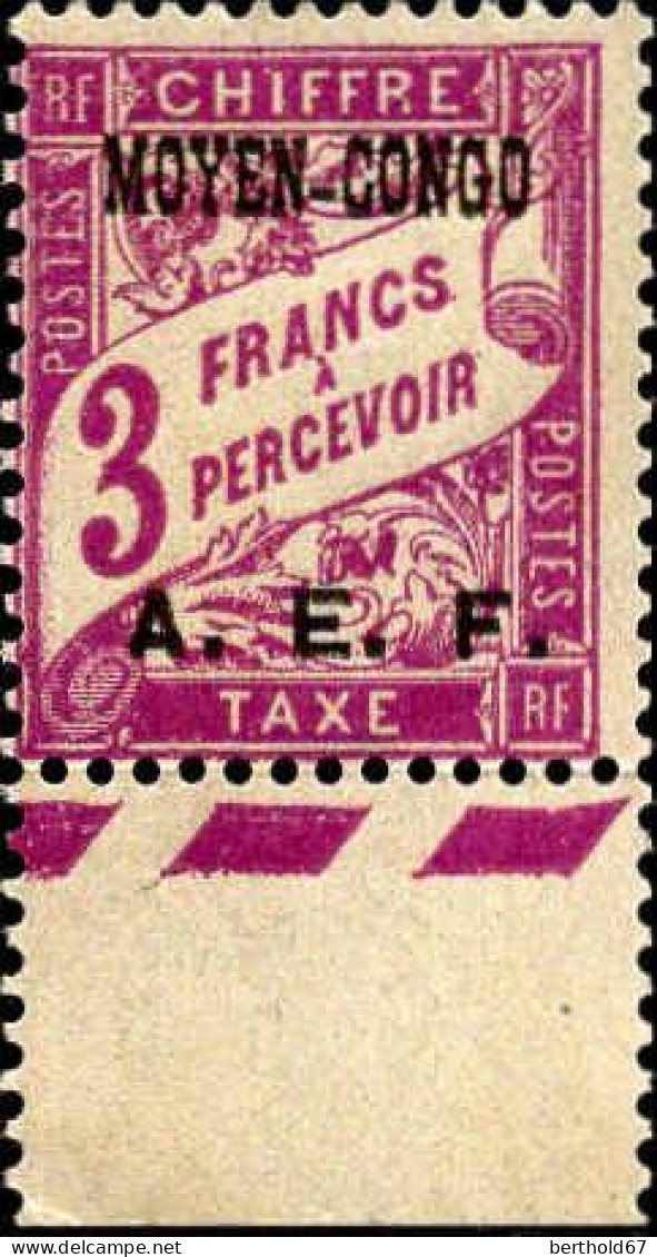 Moyen Congo Taxe N** Yv:11 Mi:11 Banderolle De Duval Bord De Feuille - Unused Stamps